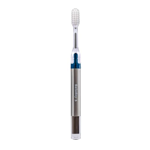 Soladey 3 Ionic Toothbrush, Solar Panels and TiO2 Semiconductor, 4 Row Ultra Fine Blue, You can Brush Without Toothpaste